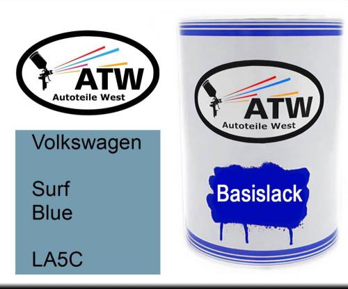 Volkswagen, Surf Blue, LA5C: 500ml Lackdose, von ATW Autoteile West.